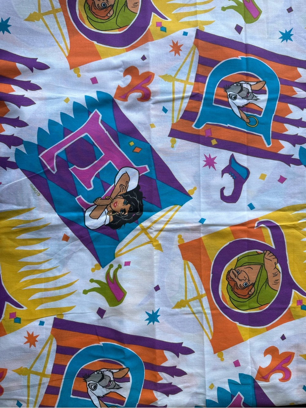 Vintage 1990s Disney The Hunchback of Notre Dame twin flat sheet